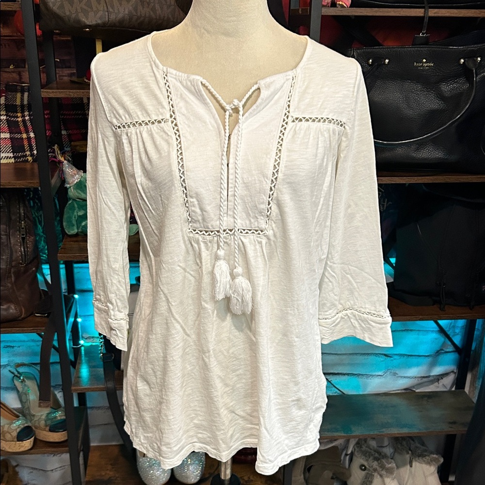 Lilly Pulitzer White Tassel Tunic Top